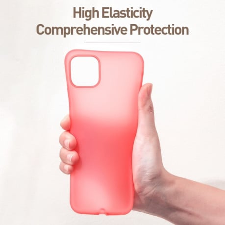 Силіконовий чохол Baseus Jelly Liquid Silicone на iPhone 11 -прозоро-червоний
