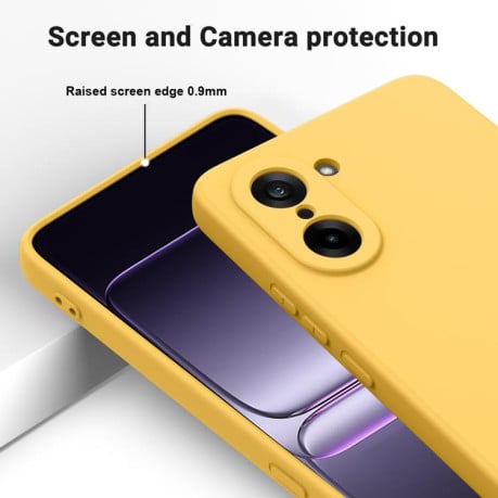 Силиконовый чехол Solid Color Liquid Silicone на OnePlus Nord CE5/Ace 5 Racing - желтый