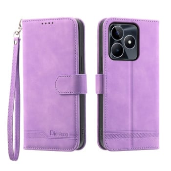 Чехол-книжка Dierfeng Dream Line для Realme C53/C51 - фиолетовый