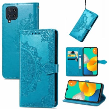 Чохол-книжка Lucky Clover Halfway Mandala Embossing Pattern Samsung Galaxy M32/A22 4G - синій