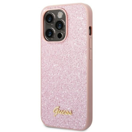 Оригінальний чохол Guess Glitter Script для iPhone 14 Pro Max - pink