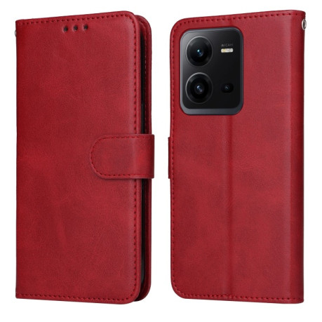 Чохол-книжка Classic Calf Texture Flip Leather для Vivo V25 5G/V25e 4G/X80 Lite - червоний