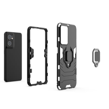 Противоударный чехол HMC Magnetic Ring Holder для OPPO Reno7 5G Global/ Find X5 Lite/OnePlus Nord CE2 5G - синий