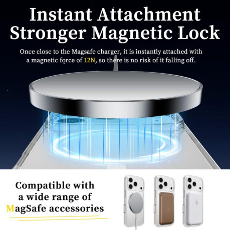 Акриловый противоударный чехол Magsafe Scratchproof Acrylic TPU для iPhone 17 Pro - прозрачный