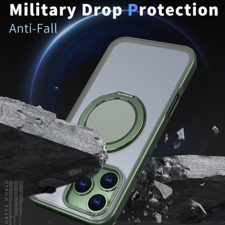 Чехол Kalebol с подставкой 360 и MagSafe на iPhone 17 Pro - зеленый