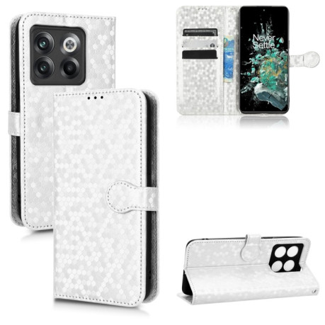 Чехол-книжка Honeycomb Dot для OnePlus 10T - серебреный