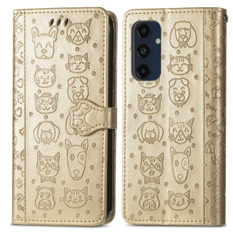 Чехол-книжка Cat and Dog для Samsung Galaxy A16 - золотой