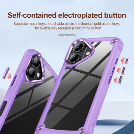 Противоударный чехол Lens Protection на iPhone 16 Plus - фиолетовый