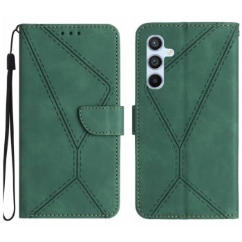 Чохол-книжка Stitching Embossed Leather для Samsung Galaxy S23 FE 5G - зелений