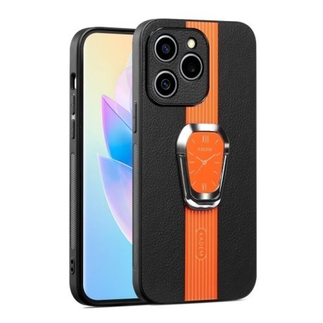 Чохол Magnetic Litchi Leather Back Phone Case with Holder для Realme C63 - помаранчевий