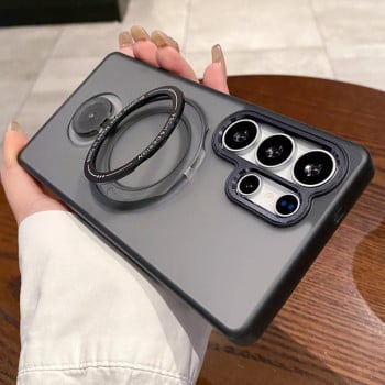 Противоударный чехол Rotation Holder MagSafe для Samsung Galaxy S25 Ultra 5G - черный