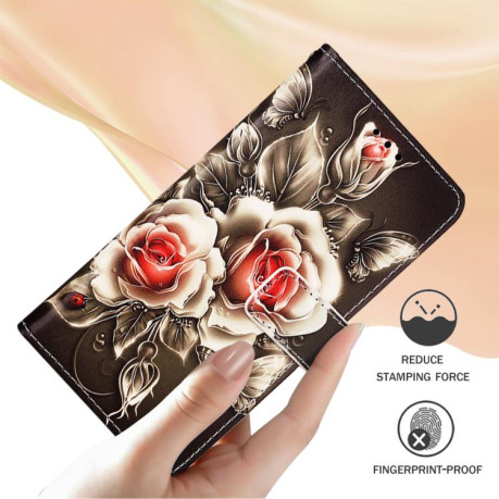Чохол-книжка Colored Drawing Pattern Plain Weave Leather для Xiaomi Redmi Note 14 Pro 5G/Poco X7 - Black And White Tiger