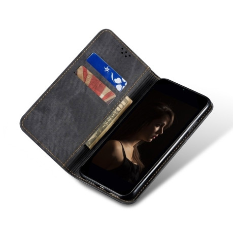 Чехол книжка Denim Texture Casual Style на Samsung Galaxy A16 5G - черный