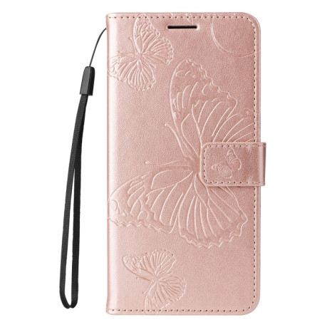 Чохол-книжка Embossed Butterfly для Xiaomi Redmi 14C 4G/Poco C75/Redmi A4 5G - рожеве золото