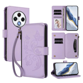 Чехол-книжка Escase кошелёк на молнии на Tecno Spark 30 4G — светло-фиолетовый