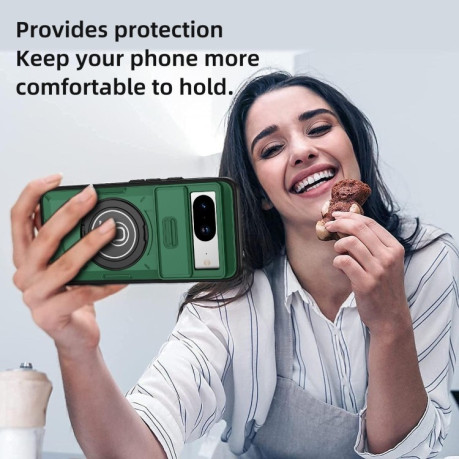 Протиударний чохол Sliding Camshield Magsafe Holder для Google Pixel 8a - зелений