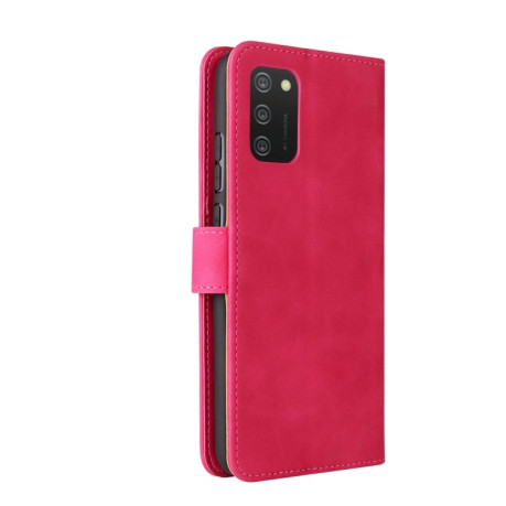 Чехол-книжка Solid Color Skin Feel на Samsung Galaxy A02s - пурпурно-красный