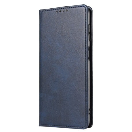 Чохол-книжка Calf Texture Magnetic для iPhone 14 Pro Max - синій