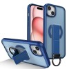 Противоударный чехол Skin-Friendly D-Ring Holder Magnetic с магнитным кольцом для iPhone 15 — синий