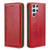 Чехол-книжка Grid Texture для Samsung Galaxy S22 Ultra 5G - красный