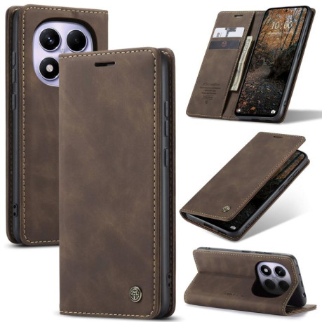 Чехол-книжка CaseMe-013 Multifunctional на Xiaomi Redmi Note 14 Pro 4G Global - кофейный
