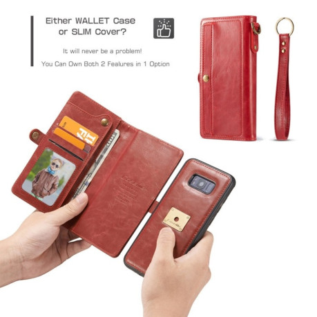 Кожаный чехол-книжка CaseMe на Samsung Galaxy S8 + / G955 - красный