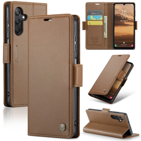 Чехол-книжка CaseMe 023 Butterfly Buckle Litchi Texture RFID Anti-theft Leather для Samsung Galaxy A25 5G - коричневый