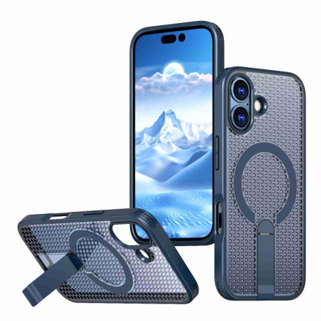 Чохол kalebol Honeycomb Cooling з MagSafe та підставкою на iPhone 17 - синій