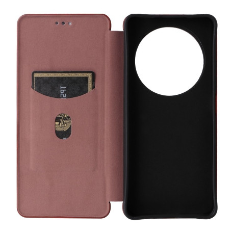 Чохол-книжка Carbon Fiber Texture на Xiaomi Redmi 14C 4G/Poco C75/Redmi A4 5G - коричневий