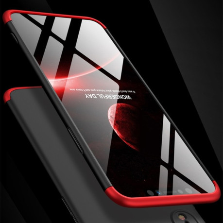 Противоударный чехол GKK Three Stage Splicing Full Coverage на iPhone XR- черно-красный