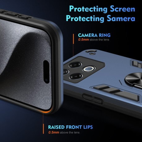 Ударозахисний чохол Metal Ring Holder для Infinix GT 20 Pro 5G - синій