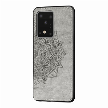 Чохол Mandala Embossed Cloth на Samsung Galaxy S20 Ultra-сірий