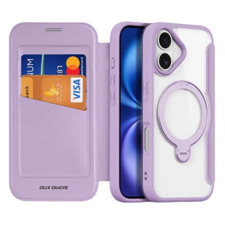 Чехол-книжка DUX DUCIS Skin X Pro Series с Magsafe на iPhone 17 - фиолетовый