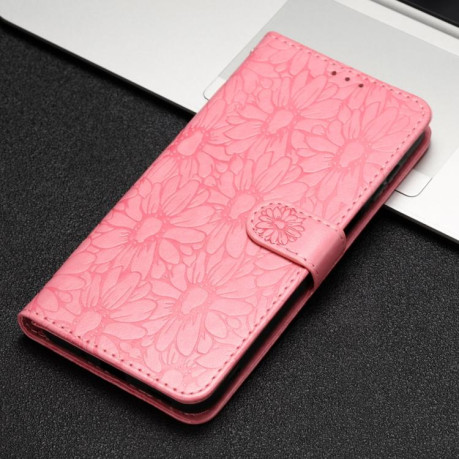 Чехол-книжка Daisy Embossed Leather для на Samsung Galaxy F16 5G / M16 5G - розовый