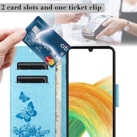 Чохол-книжка Embossed Butterfly для Samsung Galaxy A16 - синій