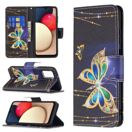 Чохол-гаманець Colored Drawing Pattern для Samsung Galaxy A02s - Big Butterfly