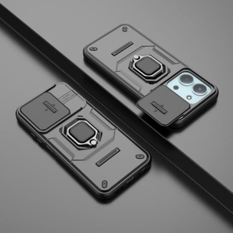 Противоударный чехол Sliding Camshield на Xiaomi Redmi 15C 5G / 4G EU 173mm - черный