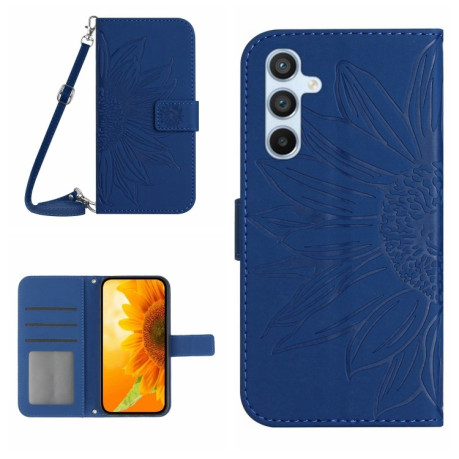 Чехол-книжка Skin Feel Sun Flower для Samsung Galaxy M14 5G - темно-синий