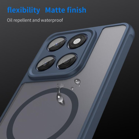 Противоударный чехол Fan Dun Series TPU Hybrid PC Frosted Magsafe для Motorola Edge 60 - синій