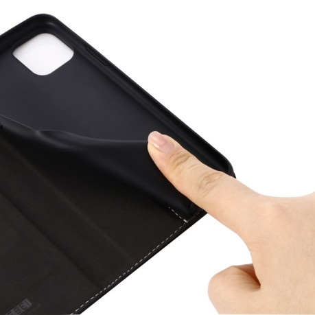 Кожаный чехол-книжка GEBEI Top-grain для iPhone 11 - черный