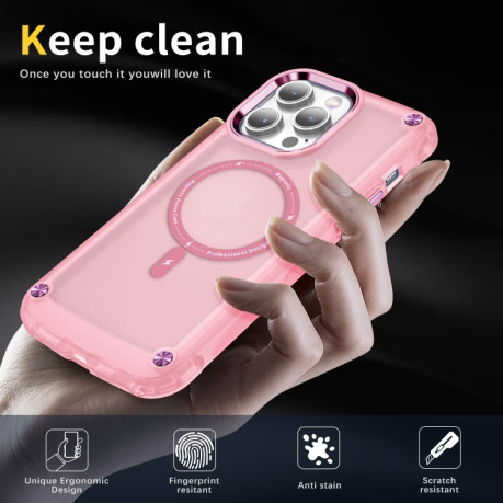 Противоударный чехол Skin Feel MagSafe Magnetic для iPhone 15 Pro 5G - розовый