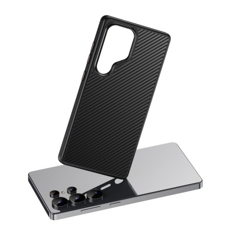 Противоударный чехол Kevlar Fiber Shockproof MagSafe для Samsung Galaxy S25 Ultra 5G - черный