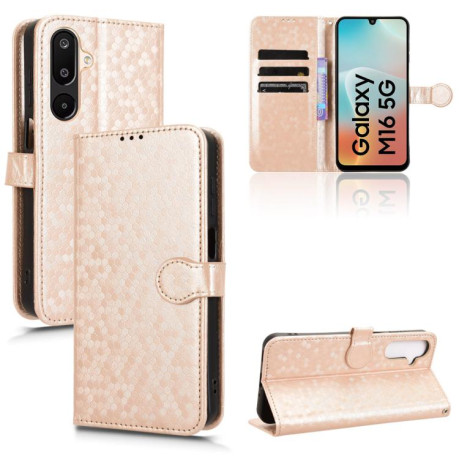 Чехол-книжка Honeycomb Dot для на Samsung Galaxy F16 / M16 - золотой