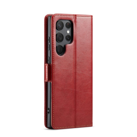 Шкіряний чохол-книжка Fierre Shann Genuine leather на Samsung Galaxy S23 Ultra 5G - червоний