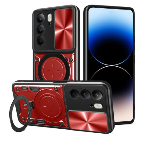 Протиударний чохол CD Texture Sliding Camshield Magnetic Holder для Realme C75 4G / 14x 5G Global - червоний