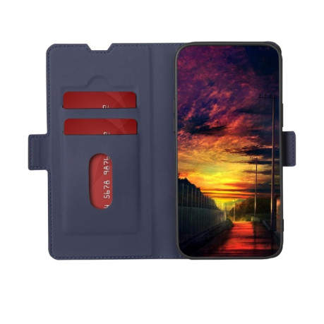 Чехол-книжка Twill Texture Side Button для Samsung Galaxy M13 - синий