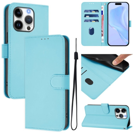 Чохол-книжка Skin Feel S-type для iPhone 16 Pro - блакитний