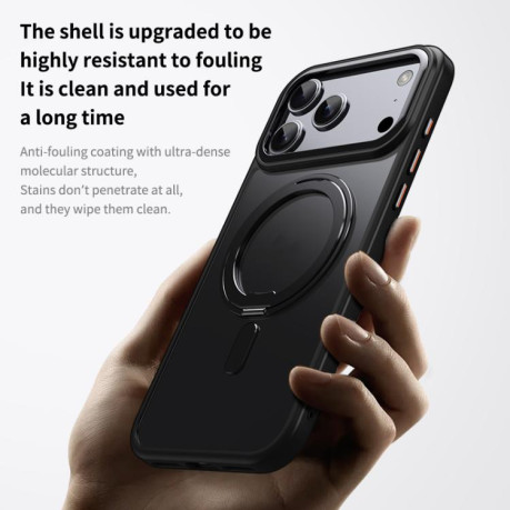 Ударозащитный чехол 360 Rotating MagSafe Magnetic Frosted на iPhone 17 Pro - синий