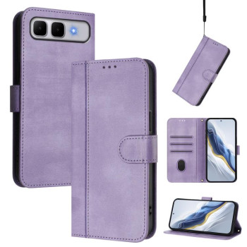 Чехол-книжка Line Splicing эко-кожа Ретро для Infinix Smart 10 Plus — фиолетовый