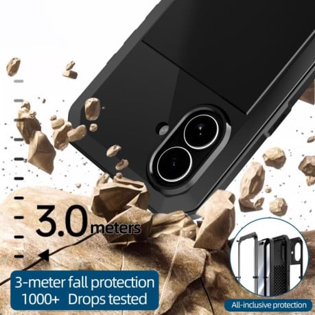 Противоударный чехол RedPepper Triple-proof Metal на iPhone 17 - черный